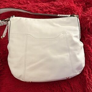 B. Makowsky White Leather Shoulder Bag